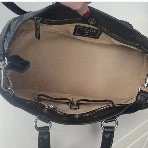 PRADA Soft Calf Leather Black  Crossbody Bag - Picture 8 of 11